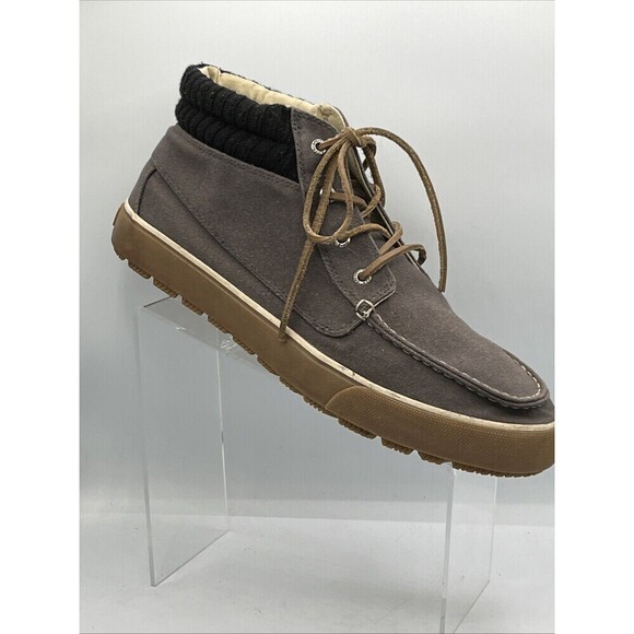 Sperry  Top Sider  Men’s 13M High Top Gray Canvas Shoes Boat Ankle  Lace Up - Picture 1 of 11